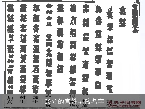 100分的宫姓男孩名字