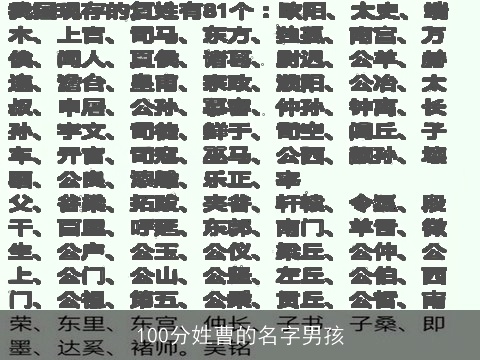 100分姓曹的名字男孩