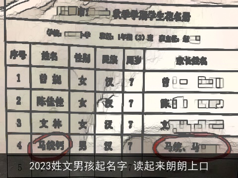 2023姓文男孩起名字 读起来朗朗上口