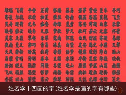 姓名学十四画的字(姓名学是画的字有哪些)