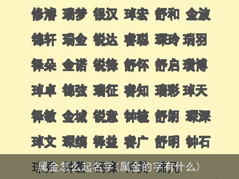 属金怎么起名字(属金的字有什么)