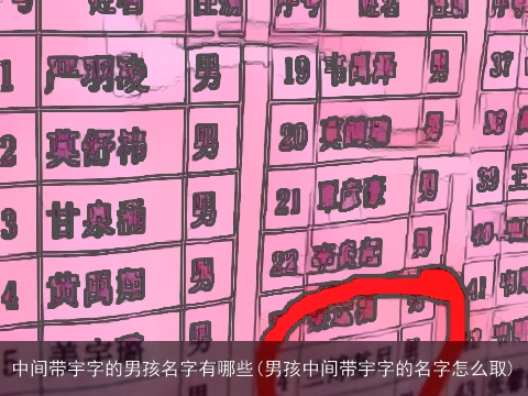 中间带宇字的男孩名字有哪些(男孩中间带宇字的名字怎么取)