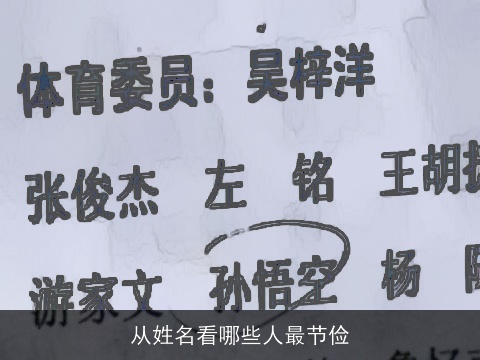 从姓名看哪些人最节俭