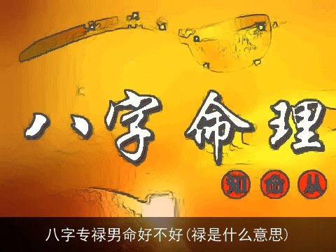 八字专禄男命好不好(禄是什么意思)