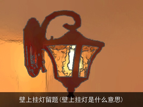 壁上挂灯留题(壁上挂灯是什么意思)