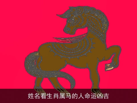 姓名看生肖属马的人命运凶吉